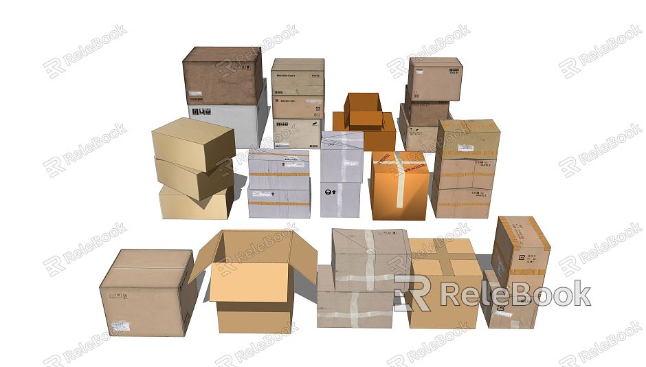 modern box express box carton model