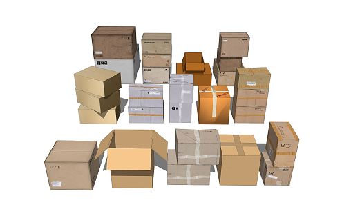 modern box express box carton 3d model