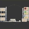 Creative Building Block Bookcase With Multi Layer Structures And Scattered Blocks