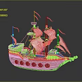 Ancient Ship Exploration Ship Great Sailing Age Ancient Warship 3d model