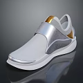 Modern Lightweight Casual Shoes For Daily Living With Gray Mesh Upper Silver Gold Accent
