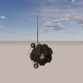 3D Rendered Black Mechanical Style Hat With Spherical Structure And Connecting Wires