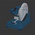 BOSCH Industrial Chop Saw With Blue Base White Blade Guard And Circular Cutting Blade