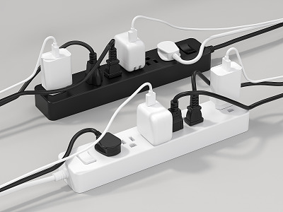 Modern socket plug patch panel charger socket switch plug data cable connector 3d model