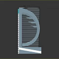 Modern Skyscraper Building Design With Curved Lines Vertical Stripes And Square Base