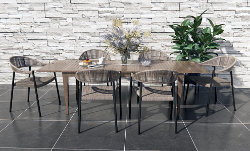 Outdoor tables and chairs 3d model