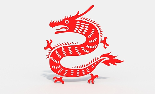 Chinese Dragon Paper-cut Chinese Zodiac Meichen Totem 3d model