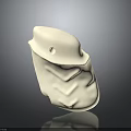 White Stone Sculpture Artwork With Smooth Surface And Small Decorative Hole Design