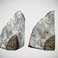 Translucent Rock Slices With White Brown Textures And Dark Edges 3d model