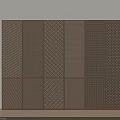 Brown Square Wall Decor With Various Textures Geometric Patterns On Light Background Wooden Floor 3d model