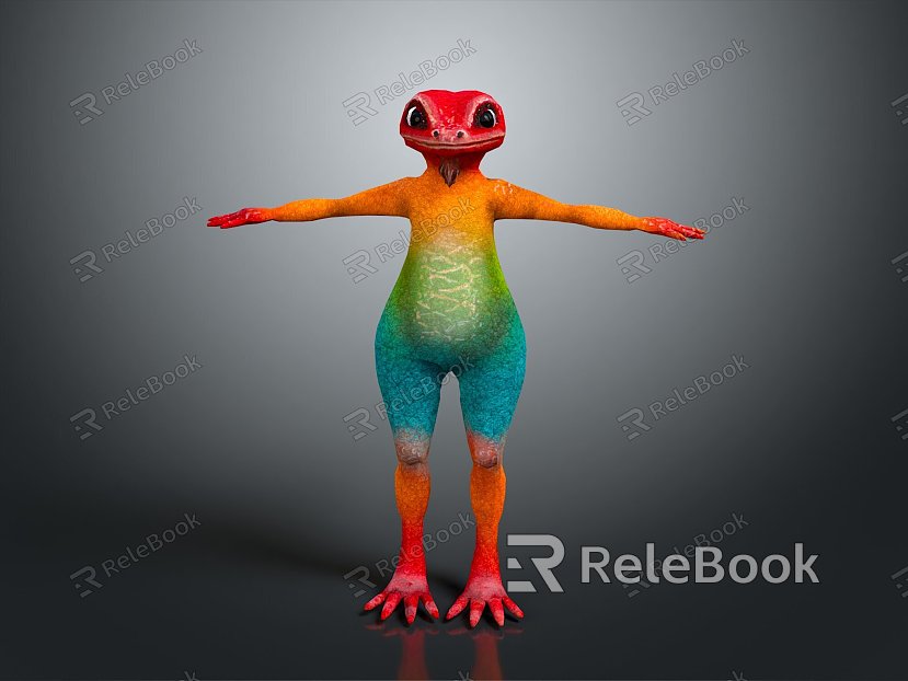 Lizard Anime Lizard Chameleon Cartoon Lizard Reptile Cold Blooded Animal Reptile Reptile Class model