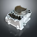 Aluminum Mechanical Engine Part With Curved Section Machined Surface And Holes