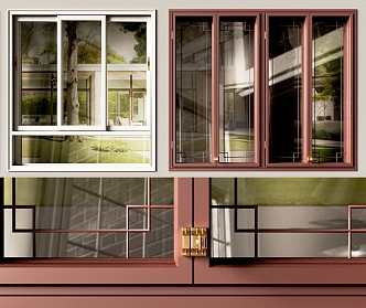 Modern window combination 3d model