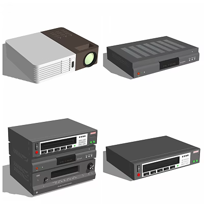 Modern Audio Speakers With Various Designs Sleek Exteriors And Control Panels 3d model
