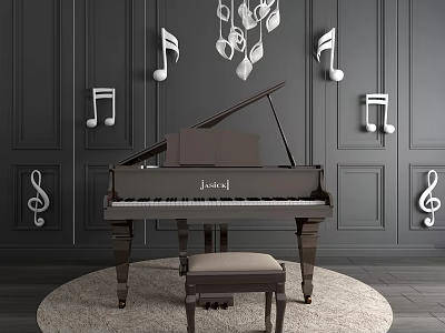 Jane European Piano Instrument Piano 3d model