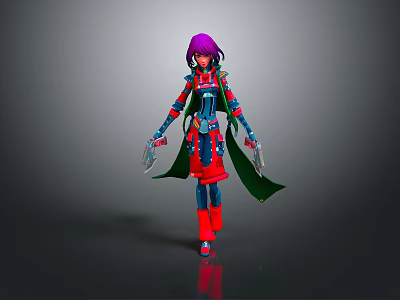 Lady Soldier Female Detective Female Hit Warrior Samurai Soldier Detective Agent Hit 3d model