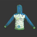 Blue and White Hoodie With 4Gcas Logo And Circular Front Design