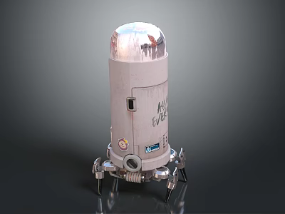 Scientific Experimental Device With Dome Top White Body And Metal Support Legs 3d model