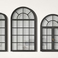 French windows French retro windows European-style windows casement windows curved windows floor-to-ceiling windows windows partition windows 3d model