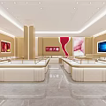 Elegant Jewelry Store Front With Red Facade Glass Doors And Display Windows
