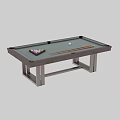 Billiard Room Interior With Wooden Table Triangle Rack Balls And Cues