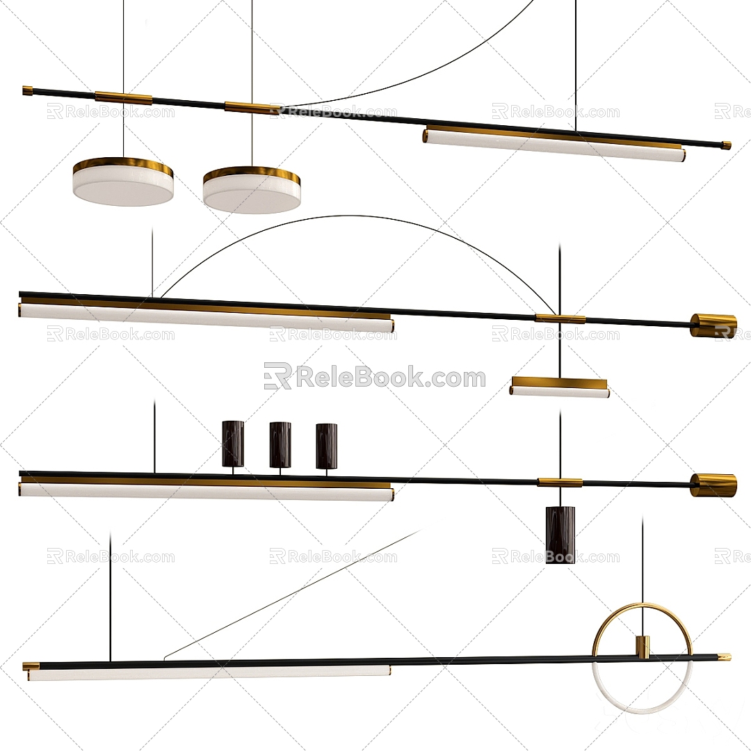 Modern minimalist chandelier 3d model