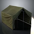 Green Outdoor Camping Tent Structure With Metal Frame And Canvas Cover
