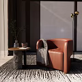 Single person sofa combination single person leisure sofa seat side table 3d model