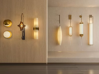 Modern Wall Lamps With Various Stylish Designs For Interior Decoration 3d model