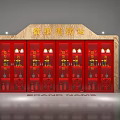 Mini Fire Station With Red Cabinets Containing Fire Extinguishers And Safety Tools