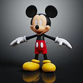 Classic Mickey Mouse Doll Featuring Black Round Ears Red Shorts White Gloves And Yellow Shoes