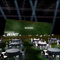 Lenovo Event Scene With Stage Lighting Lawn Tables And Forging The Win Banner