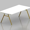 Modern Conference Room Interior With White Rectangular Table And Simple Legs 3d model