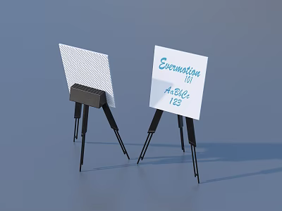 Art Easel with Canvas for Evening Art Class Time 6 to 8 PM 15 Dollars 3d model