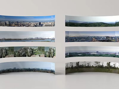 Multiple Panoramic Scenery Including City Landscape And Natural Views 3d model