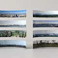 Multiple Panoramic Scenery Including City Landscape And Natural Views