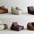 Stylish Bean Bag Chairs In Brown Beige Purple With Various Designs And Cushions