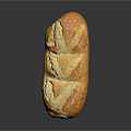 Freshly Baked Golden Brown Loaf Bread With Crusty Texture And Scored Surface