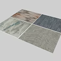 Square Rugs With Various Textures And Modern Patterns In Neutral Colors 3d model