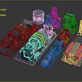 Industrial Mechanical Equipment Collection Featuring Various Machinery And Components 3d model