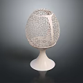 Elegant Lighting Combination with Egg-shaped Hollow-out Design and White Base