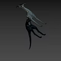Mythical Antelope With Black And White Body And Long Curved Horns