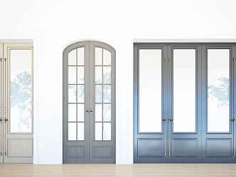 French double door glass sliding door double door sliding door 3d model