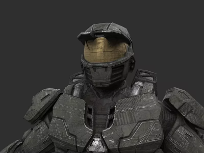 Game and Movie Character Armored Sci-Fi Warrior with Detailed Helmet and Body Armor 3d model
