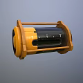 Stylish Yellow And Black Cylindrical Storage Furniture With Handle And Smooth Surface