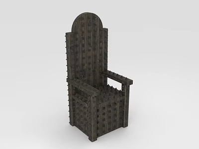 Sturdy Hardware Tools Crafted Metal Spiked Chair With Industrial Design Features 3d model
