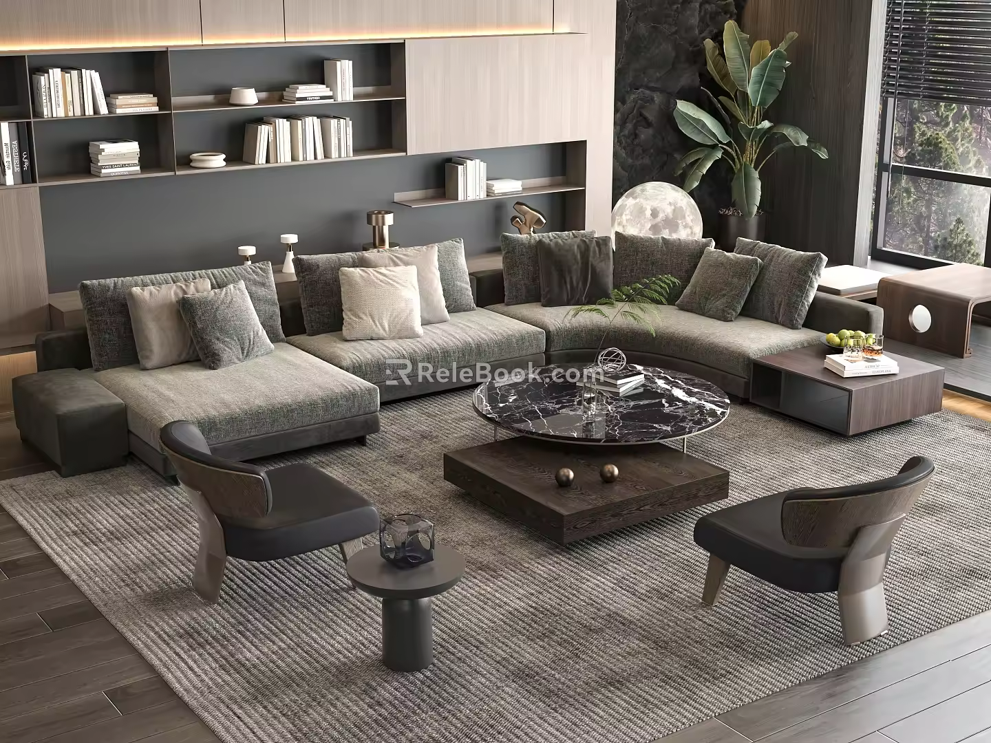 Sofa Coffee Table Combination Multi-person Corner Sofa Coffee Table Leisure Chair Side Table Corner Table 3d model
