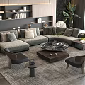 Sofa Coffee Table Combination Multi-person Corner Sofa Coffee Table Leisure Chair Side Table Corner Table 3d model
