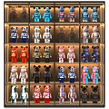 Vibrant BE@RBRICK Figures Collection With Various Colors And Patterns On Display Shelves