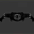 Game and Movie Superhero Character Black Panther in Black Combat Suit with White Patterns Standing Pose